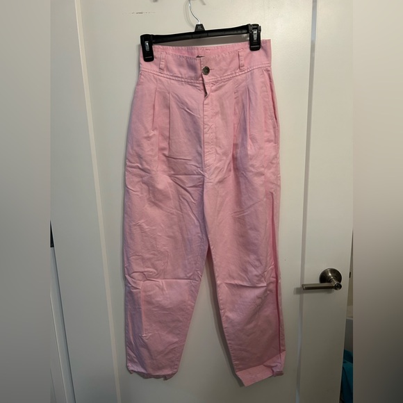 J Brand Pink Cuffed Pleated Pants - Picture 1 of 10
